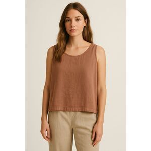 PARACHUTE Brown 100% Linen Tank Top Shirt   Women's Size Medium